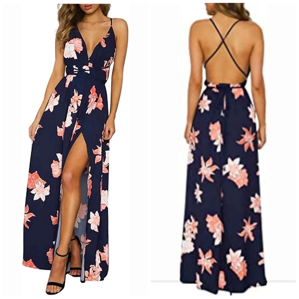 💙 Simplee Floral Maxi Dress
